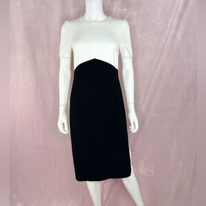 Judith and Charles Womens Black White Sheath Dress Size 6 Short Sleeve Workwear